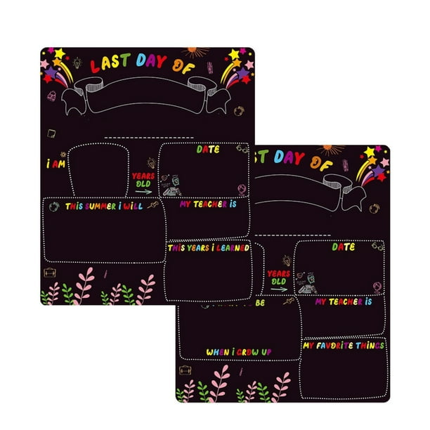 ¡Gran oferta! Pizarra pequeña DIY para el primer día de escuela, tablero de mensajes de doble cara para el día de regreso a la escuela, decoración de fotos, cartel colgante