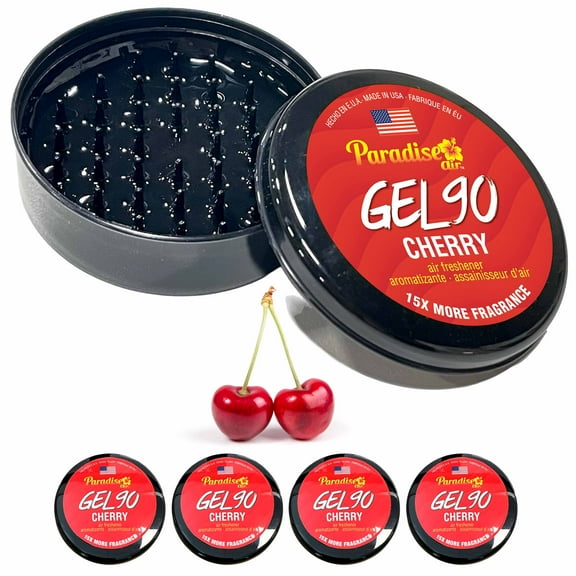 4 Pc Paradise Gel Air Freshener 90 Days Lasting Aroma Car Fragrance Scent Cherry