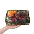 thumbnail image 4 of Naloa Stained Glass Floral Cake Leather Makeup Bag for Purse Travel, Portable Small Cosmetic Organizer for Women and Girls, Make up Bag with Zipper, 4 of 8