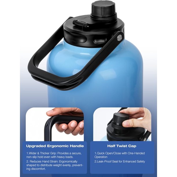 SUNMON Replacement Lid for Water Bottle - Steel Handle Lid