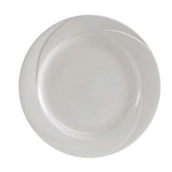Tuxton China ASU-006 AlumaTux San Marino 10 in. Plate - Pearl White - 1 Dozen