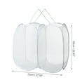 thumbnail image 3 of 1 Pc 140L Folding Laundry Basket Portable Hamper Basket for Bathroom 27.56"x13.78"x22.83" White, 3 of 6