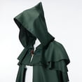 thumbnail image 4 of Hvyesh Renaissance Hooded Cloak for Women Men, Adult Medieval Cape with Hood,Viking Cloak, 4 of 6