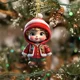 thumbnail image 3 of Colgante de acrílico plano para árbol de Navidad, muñeco de nieve, Papá Noel, niños y niñas, para decoración de coche, Feliz Navidad 2024, 3 of 5