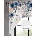 thumbnail image 2 of Navy Blue Flowers Swag Valances for Windows, Small Curtains Drapes, Spring Floral Elegant Pastoral Watercolor Kitchen Window Curtains Over Sink Window Treatment Valance for Bedroom/Bathroom 56"x36", 2 of 5