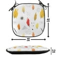 thumbnail image 4 of Autumn Chair Seating Cushion Set of 4, Modern Art Themed Simplistic Colorful Seasonal Trees on Plain Background, Seat Pads with Anti-slip Backing, 16"x16", Earth Yellow Vermilion, by Ambesonne, 4 of 7