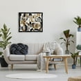 thumbnail image 2 of Brown Overlapping Geometric Shapes Abstract Painting Jet Black Framed Art Print Wall Art, 2 of 6