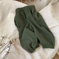 thumbnail image 1 of Pantalones de algodón de burbujas Vintage para niños y niñas, repelente de mosquitos versátil, pantalones de playa casuales de cintura alta, Color sólido, 1 of 5