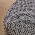 thumbnail image 2 of Christopher Knight Home Teresa Knitted Cotton Square Pouf Light Grey, 2 of 6