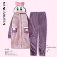 thumbnail image 2 of Pijamas largos de otoño e invierno para mujer, para parejas, de algodón, terciopelo coral, forro polar grueso, para el hogar, 2 of 5