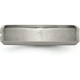 thumbnail image 4 of Chisel Titanium Brushed Center Cross Design 6.2mm Beveled Edge Band - Ring Size 8.0, 4 of 8