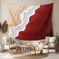 thumbnail image 2 of Red Coastal Beach Small Tapestry for Bedroom Wall Hanging Tapestry,Farmhouse Abstract Ocean Waves Striped Ceiling Backdrop Tapestries Poster Blanket Wall Decor for Teens Room Living Room 23" x 28", 2 of 8