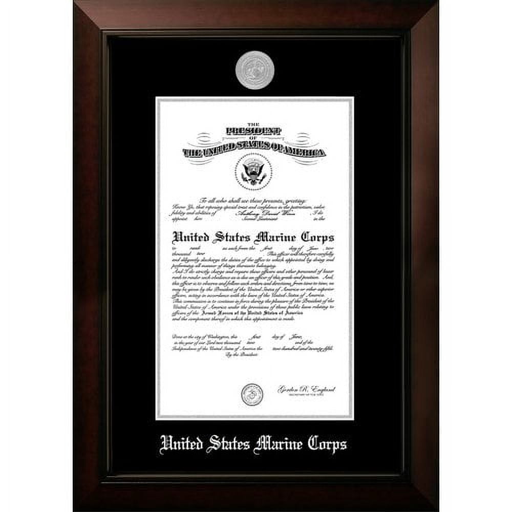 Campus Images MACLG0018x10 8 x 10 in. Patriot Frames Marine Certificate Legacy Black Cherry Frame with Gold Medallion