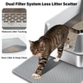 thumbnail image 4 of Stainless Steel Cat Litter Box With Lid  2 Pack Xl Metal Mat & Scoop Odor-free/anti-leakage Non-stick High-sided For Multiple Big Cats(xl/grey), 4 of 7