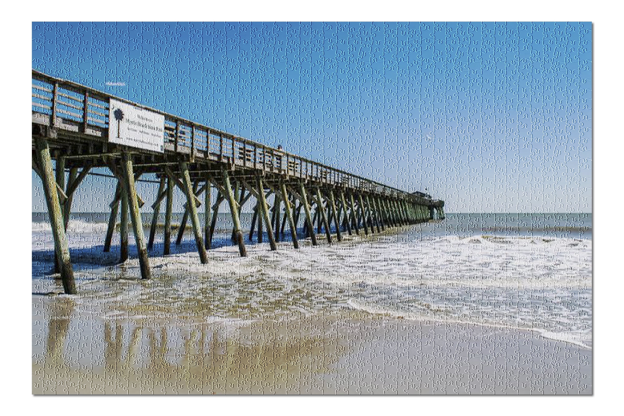 Myrtle Beach, South Carolina - 2nd Ave Fishing Pier on Sunny Blue Sky Day 9030233 (20x30 Premium ...
