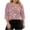 Z44 Pink, variant on Mifsaly Plus Size Floral Top for Women Square Neck 3/4 Sleeve Tops Decorative Buttons Boho Oversized Tshirts Loose Fit Summer Holiday Vacation Outfits XXL