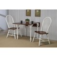 thumbnail image 4 of Set of 2 Antique White Curved Spindle Back Wooden Dining Chairs with Chestnut Seat 41", 4 of 5