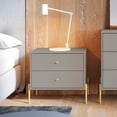 thumbnail image 2 of Manhattan Comfort Jasper Engineered Wood Nightstand in Gray Gloss/Gold, 2 of 8