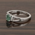 thumbnail image 3 of 6x4mm Oval Shape Emerald Gemstone 925 Sterling Silver Solitaire Split Shank Women Gift Ring, 3 of 7