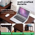 thumbnail image 5 of Bamboo Folding Desk Foldable Computer Desk with Hidden Storage Built In Power Outlet Space Saving Desk for Small Rooms Home Office Bedroom Walnut Brown, 5 of 9