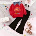 thumbnail image 2 of NIEWTR 6-7 Years Toddler Baby Girl Fall Clothes First 2nd 3rd 4th Birthday Outfit Girl Long Sleeve Sweashirt and Pants Set A205-Watermelon Red, 2 of 8
