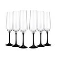 thumbnail image 2 of Crystalex SANDRA 6.5-Ounces Crystal Clear Champagne Flutes with Black Stem, Bohemian Romantic Sparkling Wine Set, Czech Crystalware, Stemmed Glassware, Wedding Gift Set, 6 Piece Set, 2 of 2