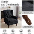 thumbnail image 4 of UIXE High Back Accent Chairs Upholstered Armchair Retro Wingback Chair for Living Room Bedroom Reading Seat, Black Blue, 4 of 7
