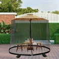 thumbnail image 2 of Topchances 7-10 ft Patio Umbrella Mosquito Net, Polyester Mesh Net Screen, Adjustable Universal Canopy Net with Sandbags and Zipper Door for Outdoor Umbrellas and Patio Tables (Black), 2 of 11