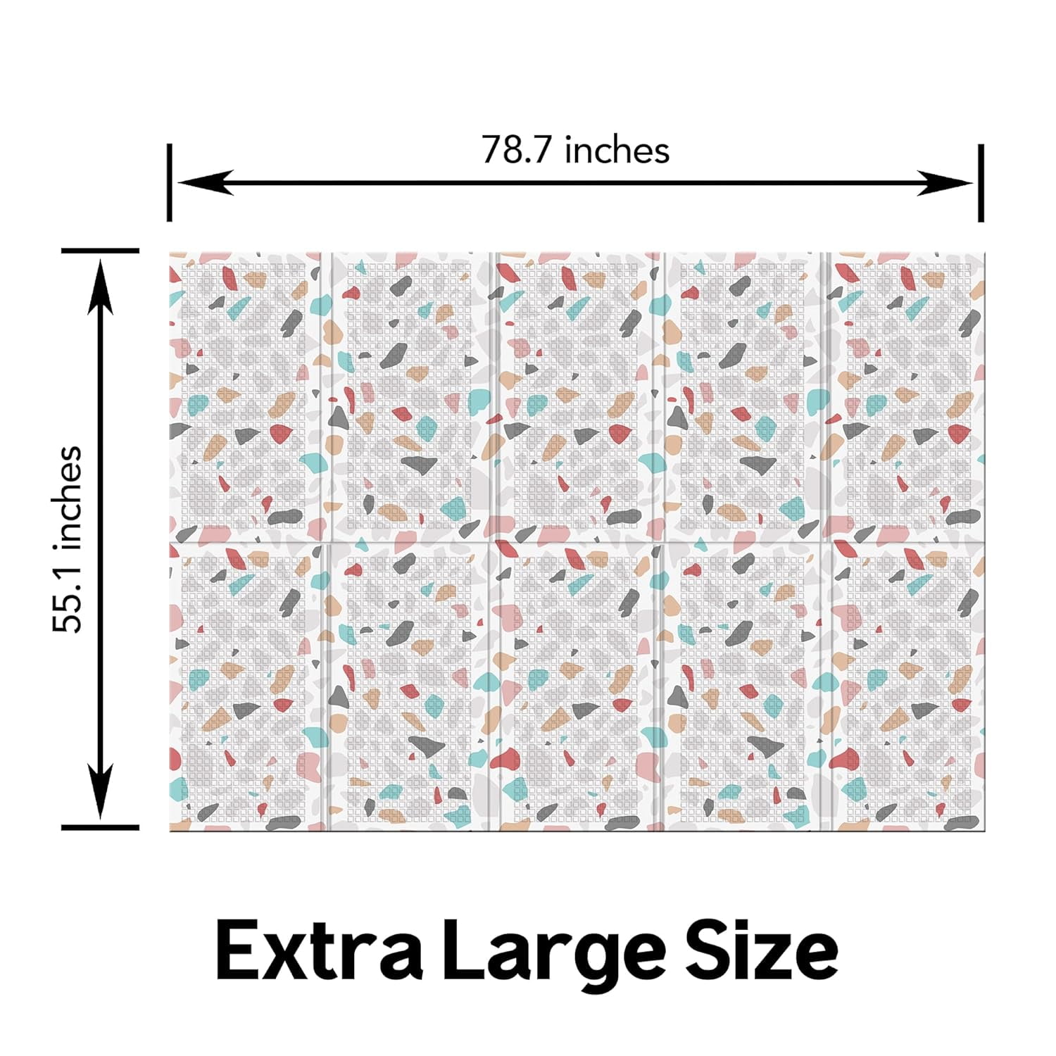 Parklon Baby Play Mat, Foldable & Portable, Large Size (78.7 x 55.1), Indoor, Outdoor, Waterproof, Made in Korea - Deco Terrazzo