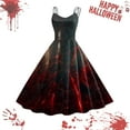 thumbnail image 2 of Women Vintage Halloween Print Sleeveless 1950s Evening Swing Party Prom Dress, 2 of 3