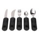 thumbnail image 1 of Lot de 5 ustensiles de cuisine en caoutchouc noir, manche large, fourchette et cuillère en acier inoxydable, pour la maison, 1 of 4