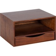 Modern Floating Shelf and Side Table; . x x ; Natural Wood; Modern Minimalist Floating End Table for Storage and Display
