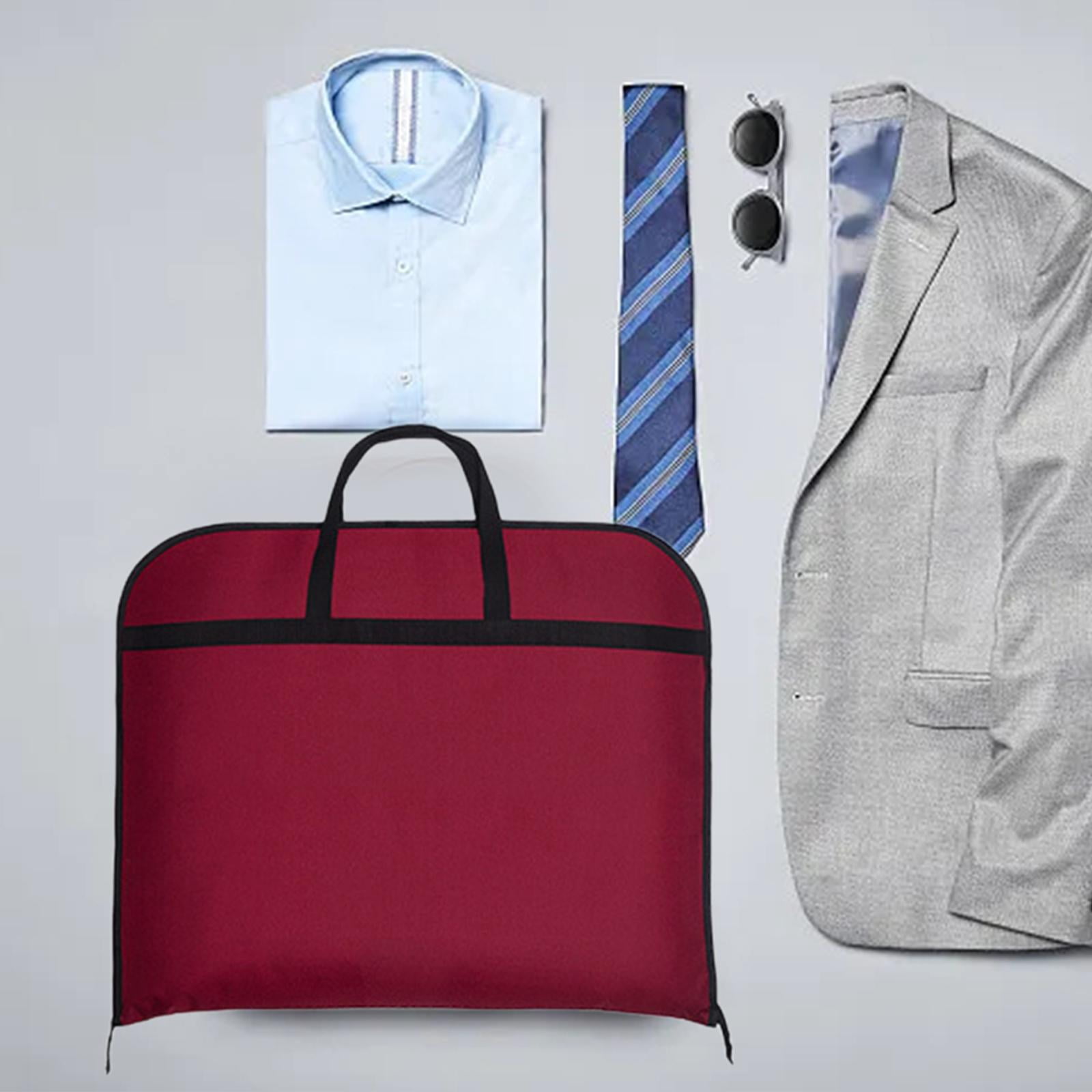 Baoblaze Hanging Garment Bag Dress Bag Men Women Suit Cover for Dresses Jackets suits Red