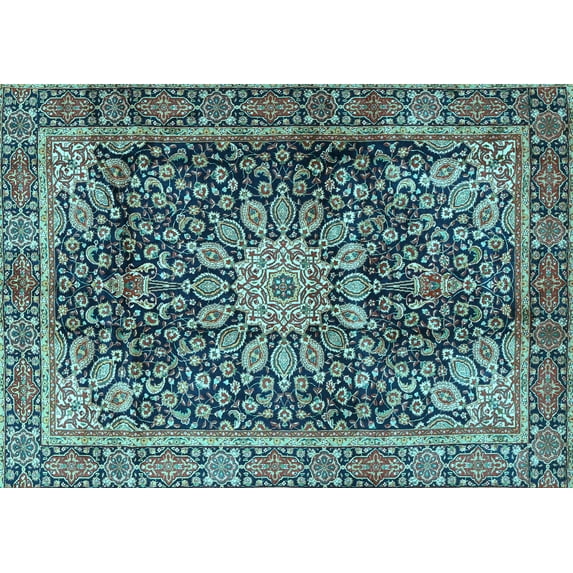 Ahgly Company Indoor Rectangle Persian Light Blue Traditional Area Rugs, 2' x 4'