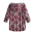 thumbnail image 2 of Youmylove Women Jacket Casual Zip Up Coat Winter Warm Outwear Floral Print Hooded Pockets Vintage Oversize Coats Lined Hoodie Zip Up Jacket, 2 of 8