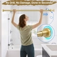 thumbnail image 4 of Gold Shower Curtain Rod 32-64 Inch(2.7-5.33ft), Non-Slip, Never Rust, Stainless Steel No Drill Spring Tension Shower Rod, Adjustable Curtain Rod for Small Window Doorway Closet, 4 of 9