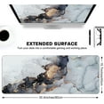 thumbnail image 2 of Desk Mat, Gaming Mouse Pad Large, XXL Keyboard Matt, Long Mousepad with Non Slip Base, Giant Computer Desk Pad Mat Extended for Office Desktop Laptop, White Gray Gold Marble, 2 of 6