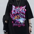 thumbnail image 2 of Bratz-camisetas de gran tamaño para hombre y mujer, remeras de estética Harajuku Y2k, ropa de calle informal negra, camiseta de manga corta 100% de algodón, 2 of 4