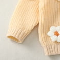thumbnail image 6 of KIMI BEAR Infant Baby Girls Sweaters 2-3T Baby Girls Pullover Sweaters Flower Long Sleeves Pullover Warm Clothes Beige 18-24 Months, 6 of 7