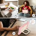 thumbnail image 4 of Rugged Shockproof Case for Apple iPad mini 7th Generation/ iPad mini 6th Gen, 360 Rotating Stand Shoulder Strap Bumper Anti-Scratch Kids Friendly Case Cover for iPad mini 6 7 8.3", Rosegold, 4 of 8