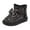Black, variant on Girl's Ankle Boots Glitter Pull on Short Booties Low Block Heel Short Boots for Little Kids/Big Kid Round Toe Velvet Winter Shoes Comfortable Outwear Shoes
