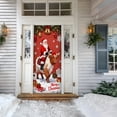 thumbnail image 5 of Christmas Door Cover With Santa On Highland Cow Design Elastic Stretchy Fabric For Front Door Holiday Decor(Red-90x180cm), 5 of 5