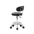 thumbnail image 6 of Hassch Rolling Swivel Stool with Backrest, Height-Adjustable PU Leather Armless Drafting Chair with Round Padded Seat and Chrome Plated Base, for Home Office Spa Studio Salon Shop (Black), 6 of 10