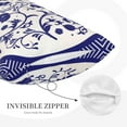 thumbnail image 5 of Naloa Blue And White Porcelain Pattern Pillowcase, Throw Pillowcase, Wrinkle-Free, Stain-Resistant with Hidden Zipper for Bedroom Sofa - 20"x30", 5 of 9