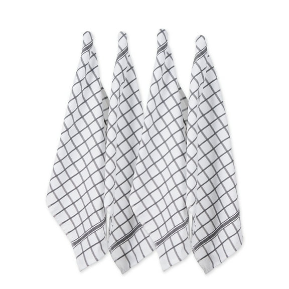 DII Terry Windowpane Dishtowel Set/4, 16x26"