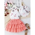thumbnail image 2 of Suealasg Kids Girl 3 Piece Summer Skirt Outfit 4T 5T 6T 7T Little Girls Sleeveless Mock Neck Tops + Ruffle Skirt + Bucket Hat Set Child Girl Spring Clothes, 2 of 9