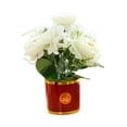 thumbnail image 4 of Ramo de rosas artificiales sedosas en maceta, arreglo floral tipo bonsái. Blanco, 4 of 9