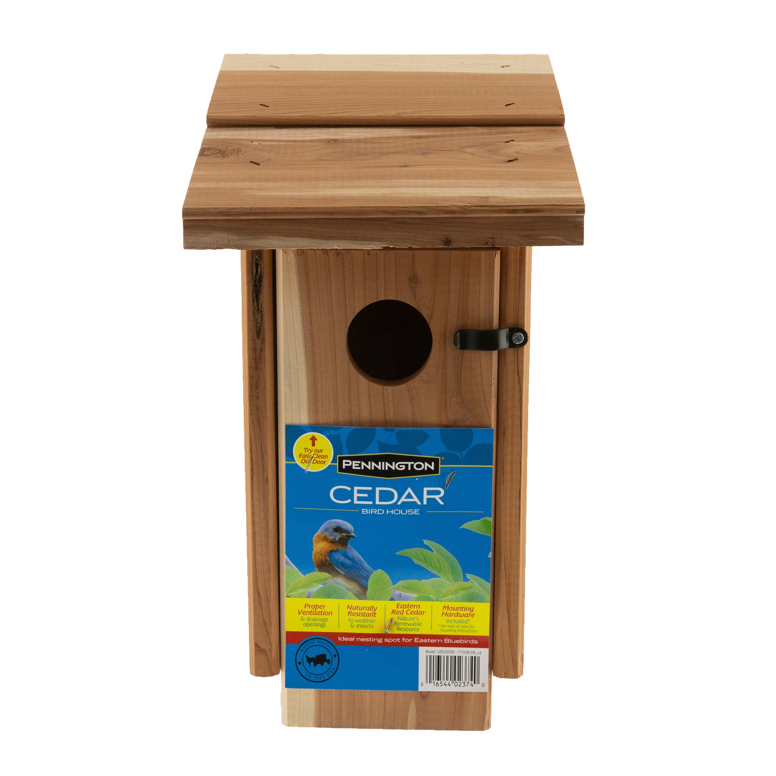 blue & brown WOOD BIRD BOX NESTING PREMIUM HANDMADE 