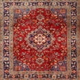 thumbnail image 1 of Ahgly Company Indoor Square Traditional Orange Salmon Pink Persian Area Rugs, 7' Square, 1 of 6