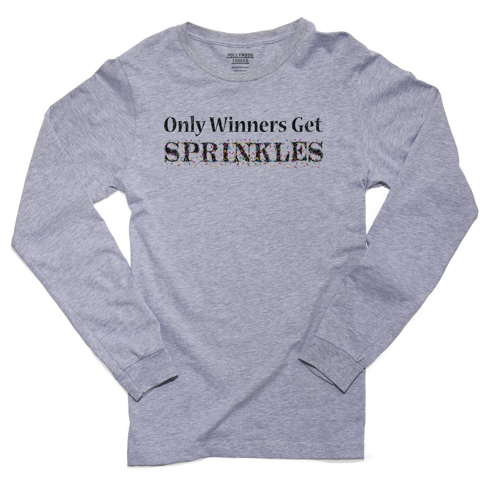 Only Winners Get Sprinkles Hilarious Graphic Men's Long Sleeve Grey T